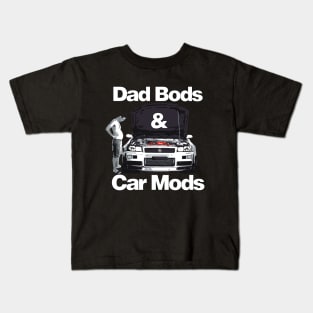 JDM Dad Bods & Car Mods GTR R34 Car Father's Day Kids T-Shirt